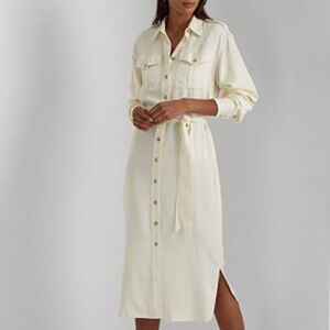 Lauren Ralph Lauren Belted Twill Shirtdress